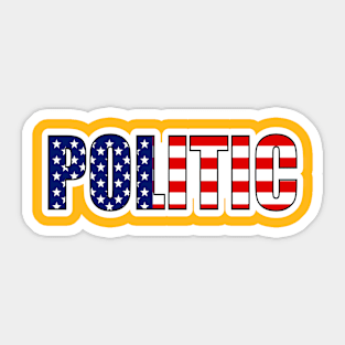Word Politic American Flag Colors, Sticker